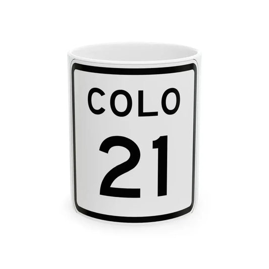 Colorado 21 1952 (Colorado) (Road Sign) White Coffee Mug 11oz - Go Mug Yourself