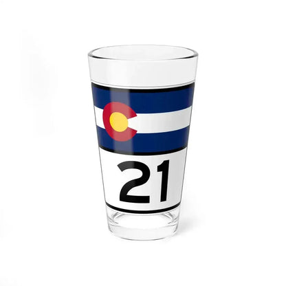 Colorado 21 (Colorado) (Road Sign) Pint Glass 16oz 16oz - Go Mug Yourself