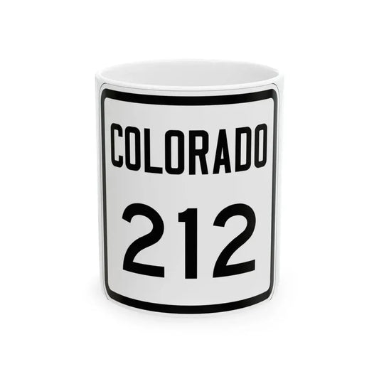 Colorado 212 1946 (Colorado) (Road Sign) White Coffee Mug 11oz - Go Mug Yourself