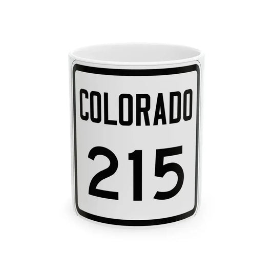 Colorado 215 1946 (Colorado) (Road Sign) White Coffee Mug 11oz - Go Mug Yourself