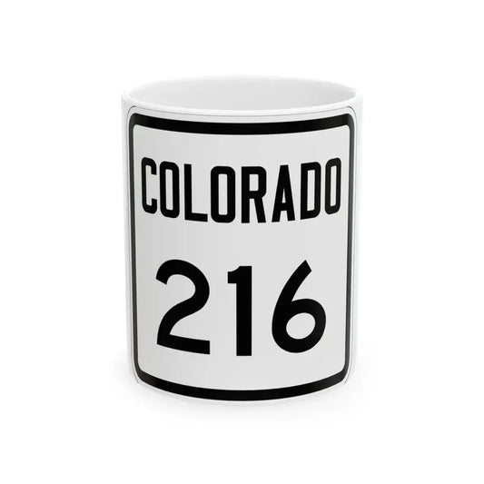 Colorado 216 1946 (Colorado) (Road Sign) White Coffee Mug 11oz - Go Mug Yourself
