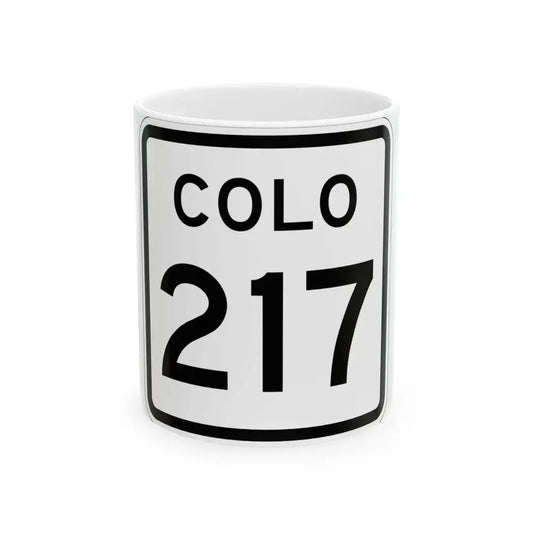 Colorado 217 1952 (Colorado) (Road Sign) White Coffee Mug 11oz - Go Mug Yourself