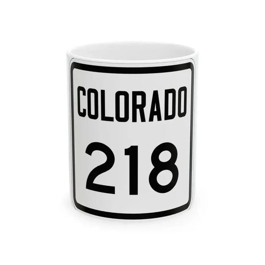 Colorado 218 1946 (Colorado) (Road Sign) White Coffee Mug 11oz - Go Mug Yourself
