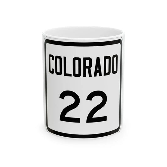 Colorado 22 1946 (Colorado) (Road Sign) White Coffee Mug 11oz - Go Mug Yourself