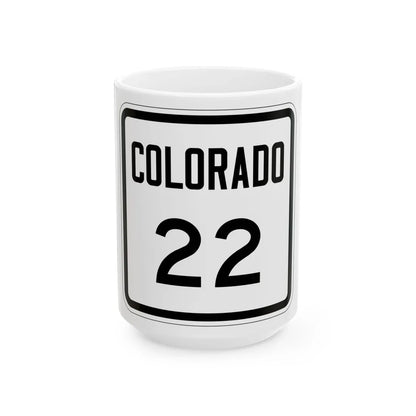 Colorado 22 1946 (Colorado) (Road Sign) White Coffee Mug 15oz - Go Mug Yourself