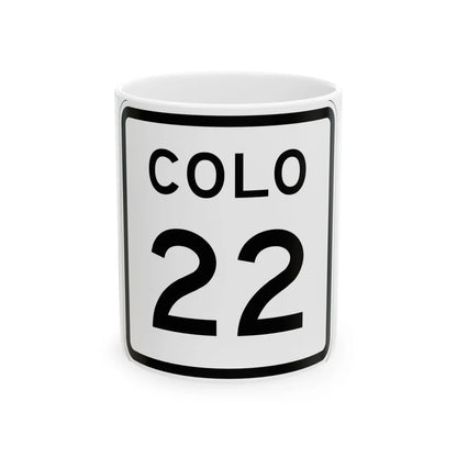 Colorado 22 1952 (Colorado) (Road Sign) White Coffee Mug 11oz - Go Mug Yourself