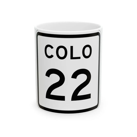 Colorado 22 1952 (Colorado) (Road Sign) White Coffee Mug 11oz - Go Mug Yourself
