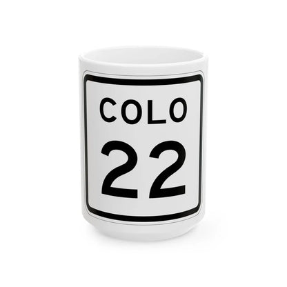 Colorado 22 1952 (Colorado) (Road Sign) White Coffee Mug 15oz - Go Mug Yourself