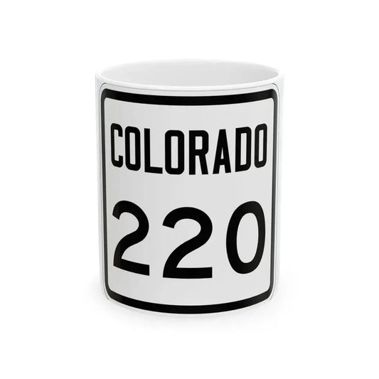 Colorado 220 1946 (Colorado) (Road Sign) White Coffee Mug 11oz - Go Mug Yourself