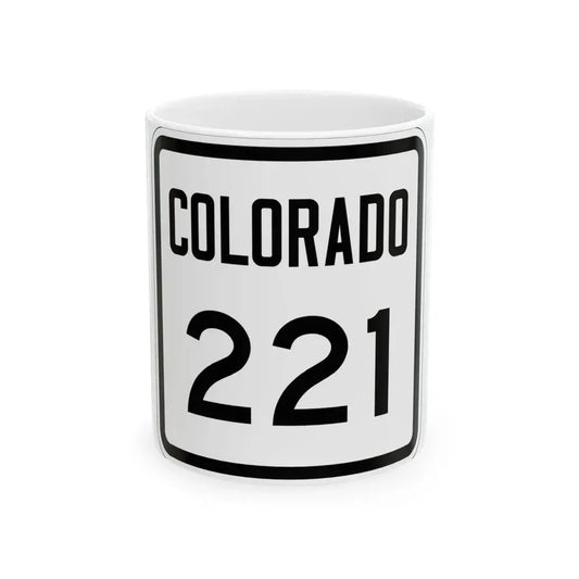 Colorado 221 1946 (Colorado) (Road Sign) White Coffee Mug 11oz - Go Mug Yourself