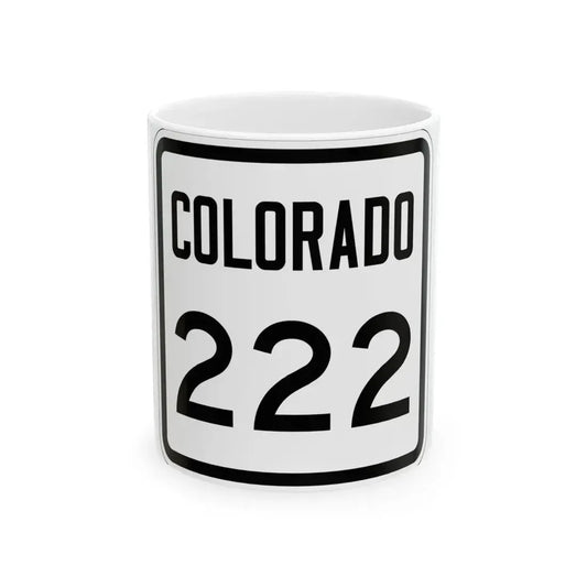 Colorado 222 1946 (Colorado) (Road Sign) White Coffee Mug 11oz - Go Mug Yourself
