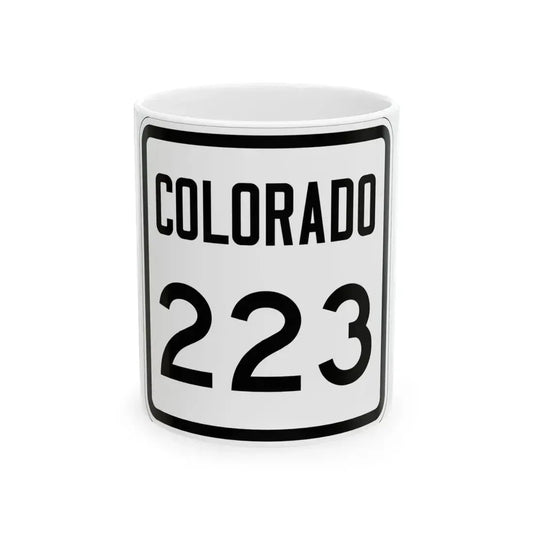 Colorado 223 1946 (Colorado) (Road Sign) White Coffee Mug 11oz - Go Mug Yourself