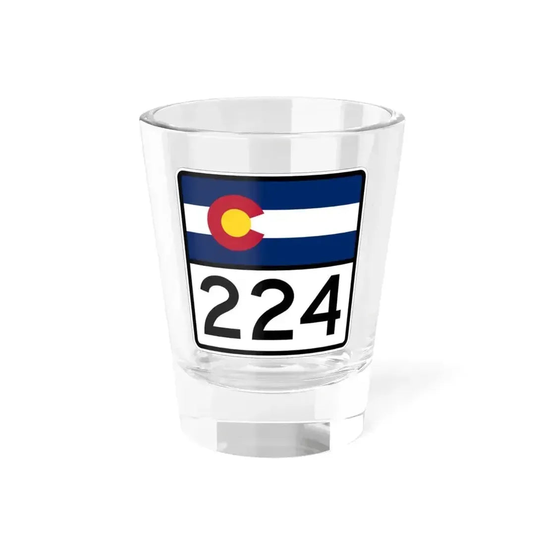 Colorado 224 (Colorado) (Road Sign) Shot Glass 1.5oz 1.5oz - Go Mug Yourself