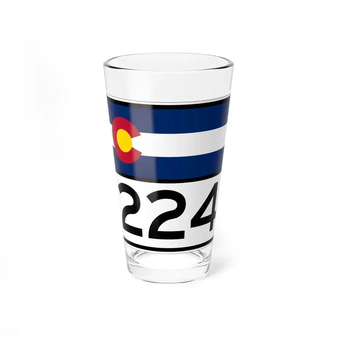Colorado 224 wide (Colorado) (Road Sign) Pint Glass 16oz 16oz - Go Mug Yourself
