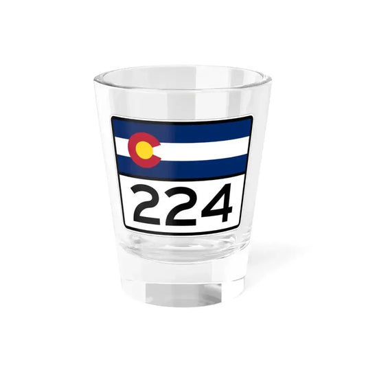 Colorado 224 wide (Colorado) (Road Sign) Shot Glass 1.5oz 1.5oz - Go Mug Yourself