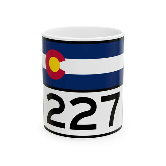 Colorado 227 wide (Colorado) (Road Sign) White Coffee Mug 11oz - Go Mug Yourself