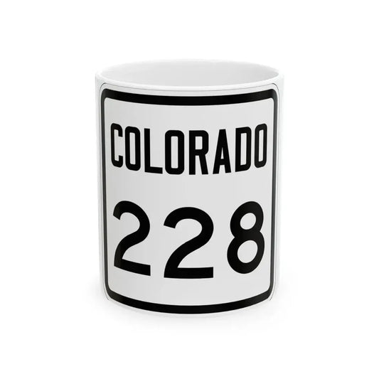 Colorado 228 1946 (Colorado) (Road Sign) White Coffee Mug 11oz - Go Mug Yourself