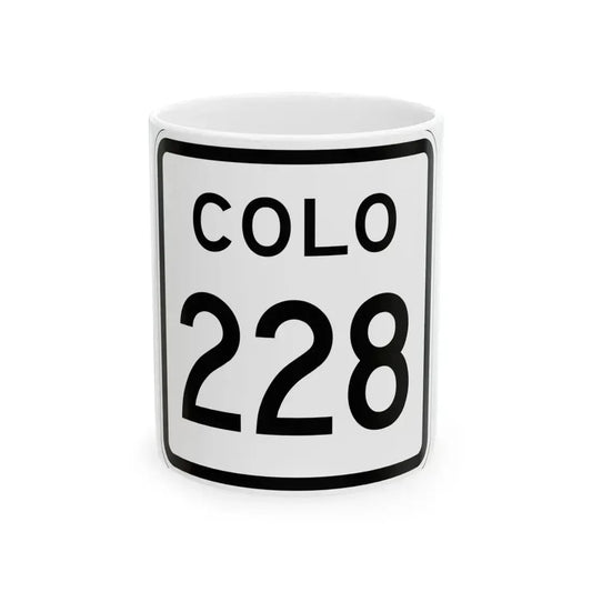 Colorado 228 1952 (Colorado) (Road Sign) White Coffee Mug 11oz - Go Mug Yourself