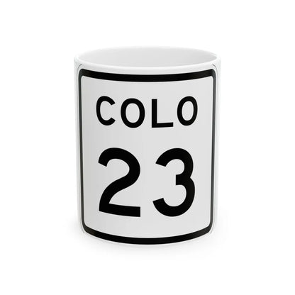 Colorado 23 1952 (Colorado) (Road Sign) White Coffee Mug 11oz - Go Mug Yourself