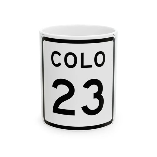 Colorado 23 1952 (Colorado) (Road Sign) White Coffee Mug 11oz - Go Mug Yourself