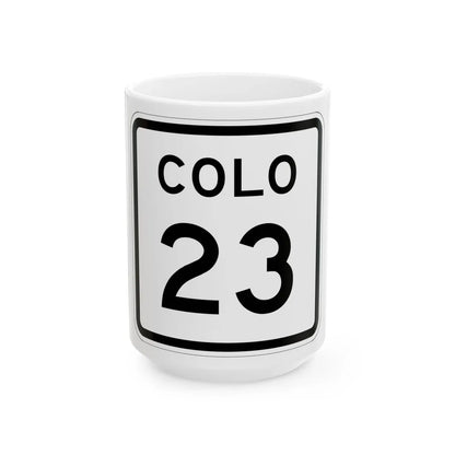 Colorado 23 1952 (Colorado) (Road Sign) White Coffee Mug 15oz - Go Mug Yourself