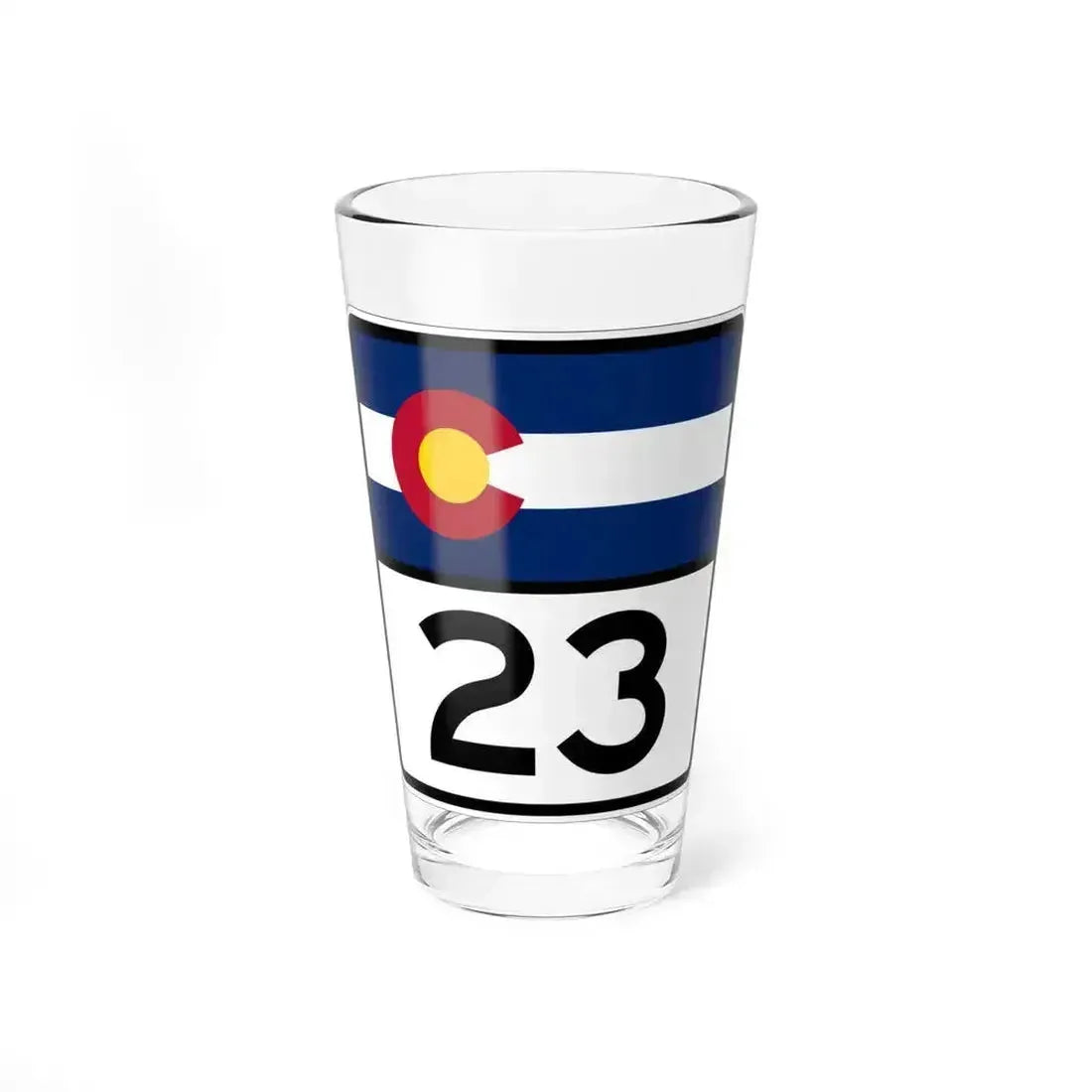 Colorado 23 (Colorado) (Road Sign) Pint Glass 16oz 16oz - Go Mug Yourself