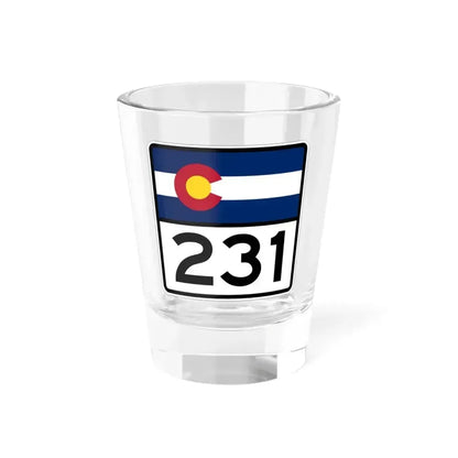 Colorado 231 (Colorado) (Road Sign) Shot Glass 1.5oz 1.5oz - Go Mug Yourself