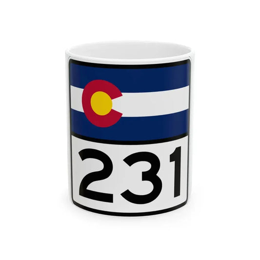 Colorado 231 (Colorado) (Road Sign) White Coffee Mug 11oz - Go Mug Yourself