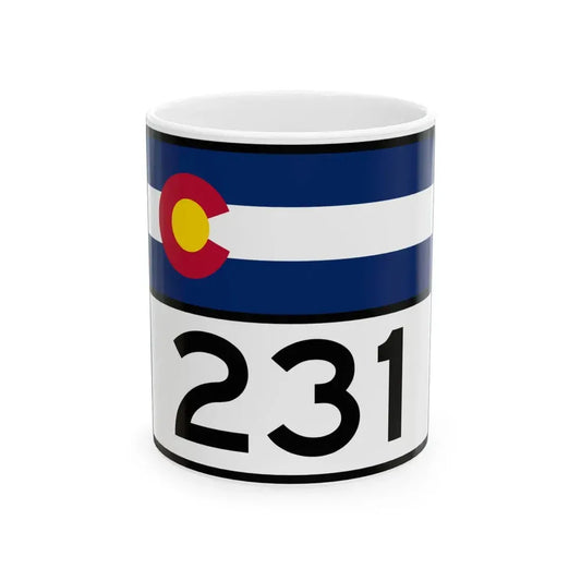 Colorado 231 wide (Colorado) (Road Sign) White Coffee Mug 11oz - Go Mug Yourself