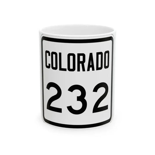 Colorado 232 1946 (Colorado) (Road Sign) White Coffee Mug 11oz - Go Mug Yourself