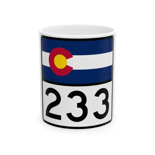 Colorado 233 (Colorado) (Road Sign) White Coffee Mug 11oz - Go Mug Yourself