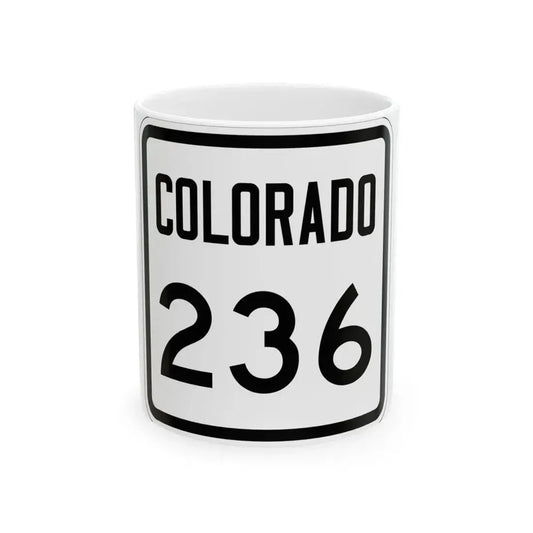 Colorado 236 1946 (Colorado) (Road Sign) White Coffee Mug 11oz - Go Mug Yourself