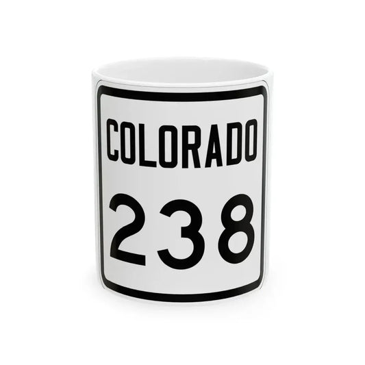 Colorado 238 1946 (Colorado) (Road Sign) White Coffee Mug 11oz - Go Mug Yourself