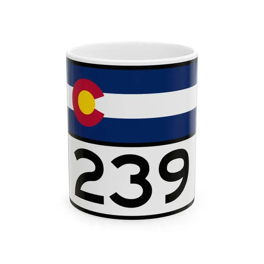 Colorado 239 wide (Colorado) (Road Sign) White Coffee Mug 11oz - Go Mug Yourself