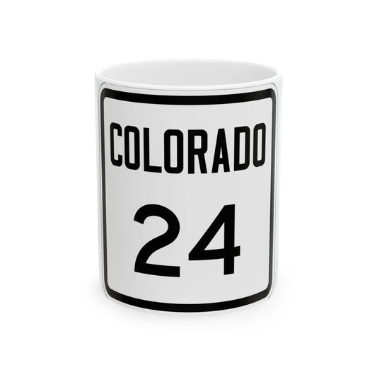 Colorado 24 1946 (Colorado) (Road Sign) White Coffee Mug 11oz - Go Mug Yourself
