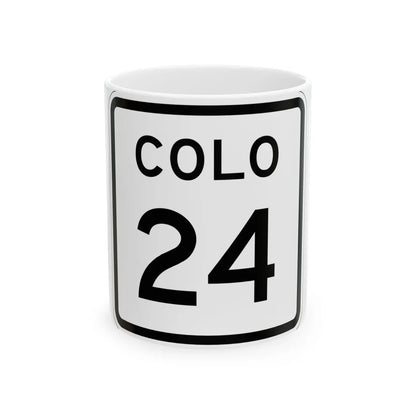 Colorado 24 1952 (Colorado) (Road Sign) White Coffee Mug 11oz - Go Mug Yourself