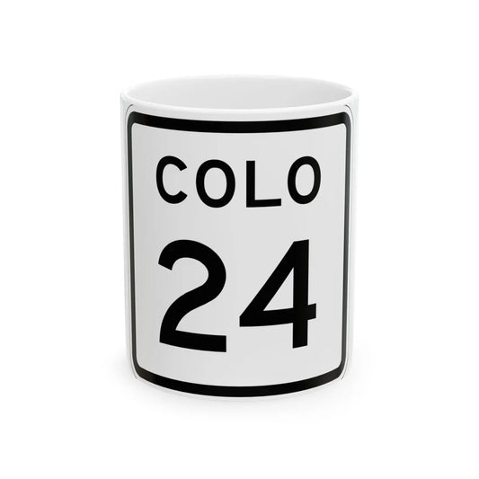 Colorado 24 1952 (Colorado) (Road Sign) White Coffee Mug 11oz - Go Mug Yourself