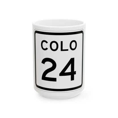 Colorado 24 1952 (Colorado) (Road Sign) White Coffee Mug 15oz - Go Mug Yourself