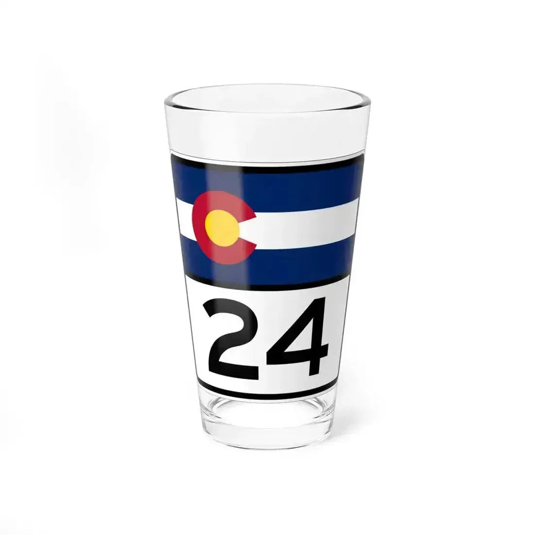 Colorado 24 (Colorado) (Road Sign) Pint Glass 16oz 16oz - Go Mug Yourself
