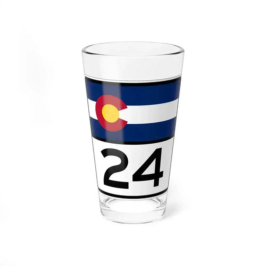 Colorado 24 (Colorado) (Road Sign) Pint Glass 16oz 16oz - Go Mug Yourself