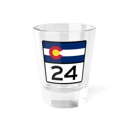 Colorado 24 (Colorado) (Road Sign) Shot Glass 1.5oz 1.5oz - Go Mug Yourself