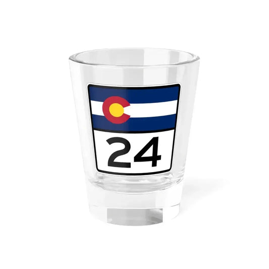 Colorado 24 (Colorado) (Road Sign) Shot Glass 1.5oz 1.5oz - Go Mug Yourself