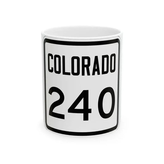 Colorado 240 1946 (Colorado) (Road Sign) White Coffee Mug 11oz - Go Mug Yourself