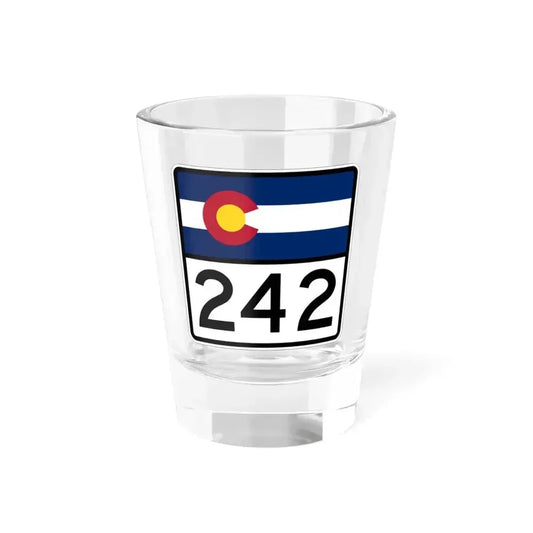 Colorado 242 (Colorado) (Road Sign) Shot Glass 1.5oz 1.5oz - Go Mug Yourself
