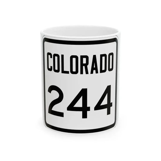 Colorado 244 1946 (Colorado) (Road Sign) White Coffee Mug 11oz - Go Mug Yourself