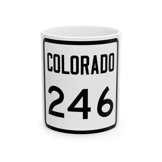 Colorado 246 1946 (Colorado) (Road Sign) White Coffee Mug 11oz - Go Mug Yourself