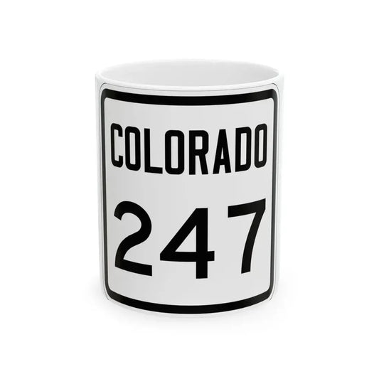 Colorado 247 1946 (Colorado) (Road Sign) White Coffee Mug 11oz - Go Mug Yourself
