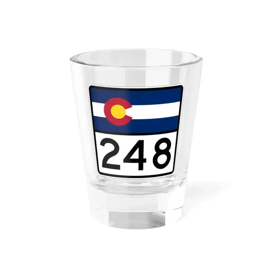 Colorado 248 (Colorado) (Road Sign) Shot Glass 1.5oz 1.5oz - Go Mug Yourself
