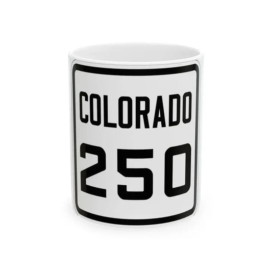 Colorado 250 1926 (Colorado) (Road Sign) White Coffee Mug 11oz - Go Mug Yourself
