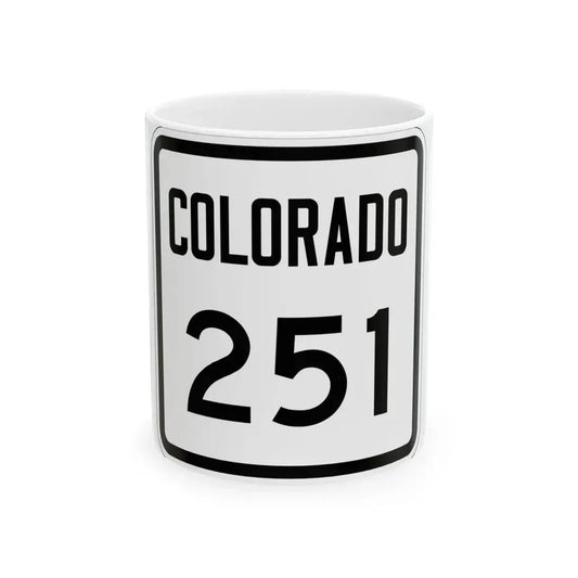 Colorado 251 1946 (Colorado) (Road Sign) White Coffee Mug 11oz - Go Mug Yourself